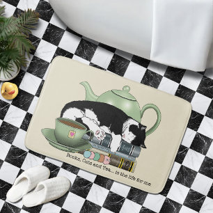 Tapis De Bain Livres Confortables Chat Smoking Thé Mignon Théièr