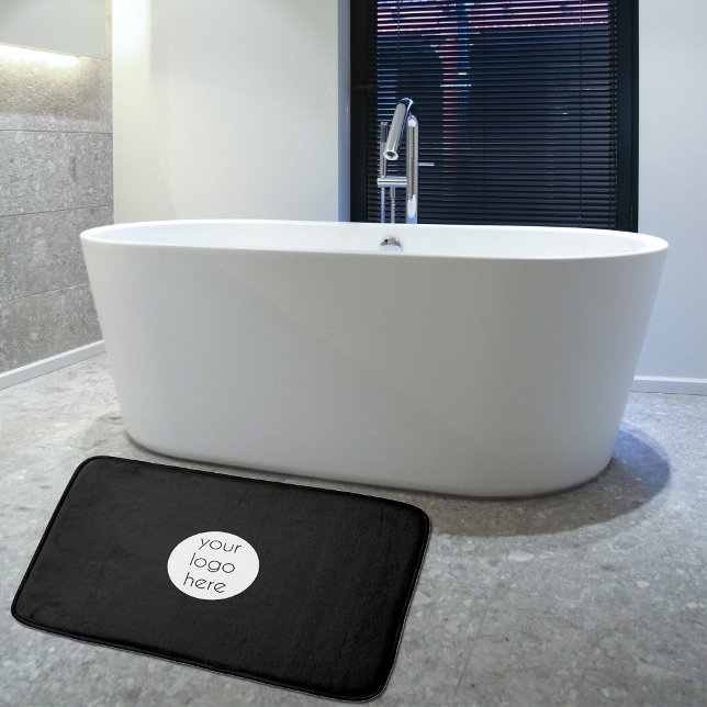 Tapis De Bain Logo d'affaires élégant noir moderne (Créateur téléchargé)