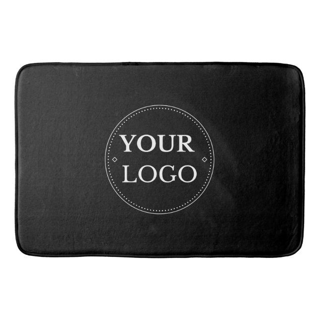 Tapis De Bain Logo d'affaires moderne noir promotionnel (Devant)