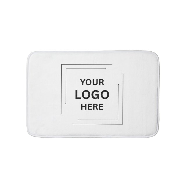 Tapis De Bain Logo d'entreprise | Bain blanc professionnel minim (Devant)