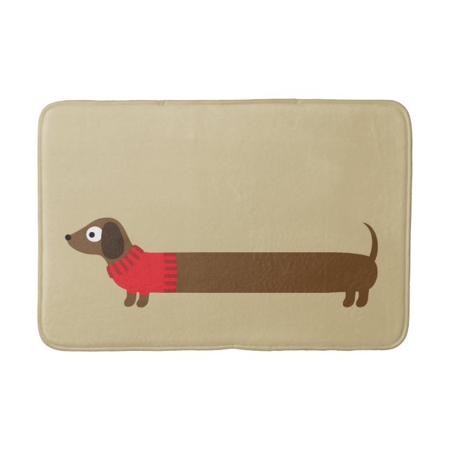 Tapis De Bain Longue illustration mignonne de teckel (Devant)