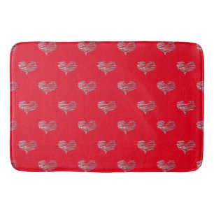 Tapis De Bain Love Valentine's Day White Heart Sketch
