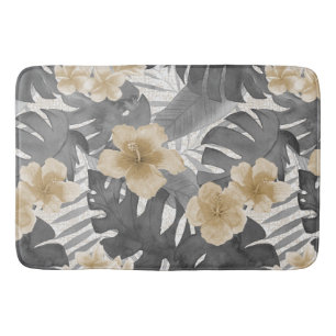 Tapis De Bain Luana Aquarelle Tropical Neutral Floral