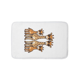 Tapis De Bain Lunettes de soleil de la famille de la girafe Cool