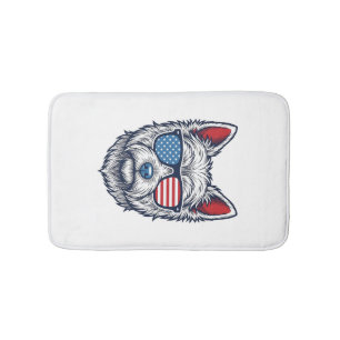 Tapis De Bain Lunettes de soleil pour chien Westie patriotiques 