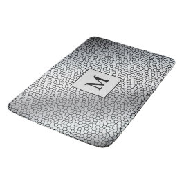 Tapis De Bain Luxe Monogramme Vitrail Silver