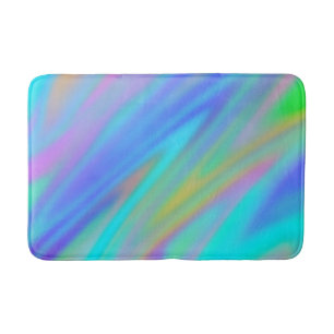 Tapis De Bain Luxe tendance vert bleu violet faux holographique