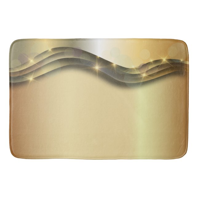 Tapis De Bain Luxueux brillant brillant en or stratifié Abstrait (Devant)