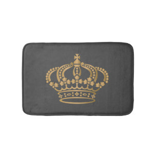 Tapis De Bain Luxueux Gold Crown Dark Grey