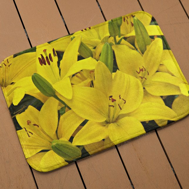 Tapis De Bain Lys Asiatiques Jaunes Floral (In Situ)