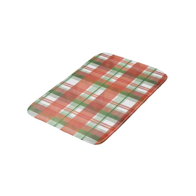 Tapis De Bain Madras Plaid Noël (Angle)