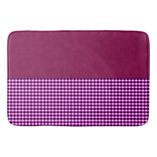 Tapis De Bain Magenta Denim Et Tartan, Matelas En Mousse De Mémo