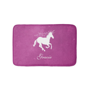 Tapis De Bain Magenta Unicorne Cuve personnalisée