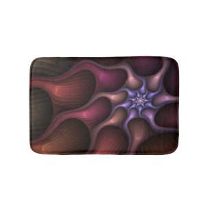 Tapis De Bain Magique brillant Abstrait rayé coloré Fractal