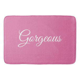 Tapis De Bain Magnifique ou votre message, Script blanc, rose