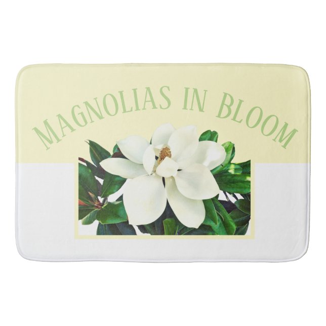 Tapis De Bain Magnolia Bloom | Grand jaune et blanc (Devant)