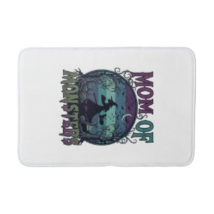 Tapis De Bain Maman Monstres Halloween Sorcière Lune Citrouilles