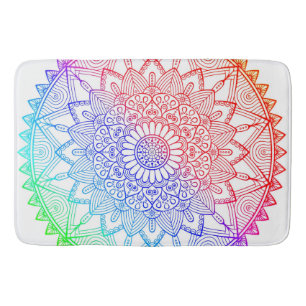 Tapis De Bain Mandala Arc-en-ciel