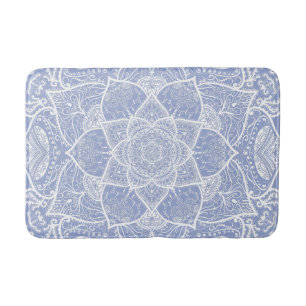 Tapis De Bain Mandala bleu et blanc - Loergann en Blueberry
