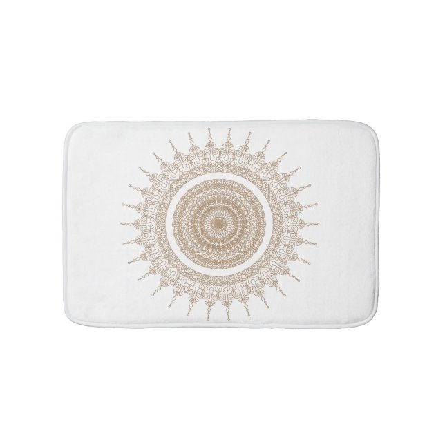 Tapis De Bain Mandala Bohemian White Boho (Devant)