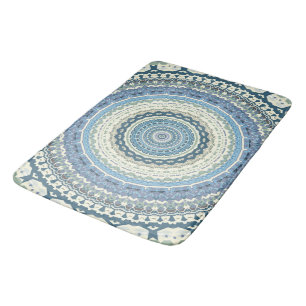 Tapis De Bain Mandala de Lavande Bleue Lumière
