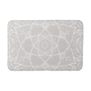 Tapis De Bain Mandala gris et blanc - Loergann à Lynx