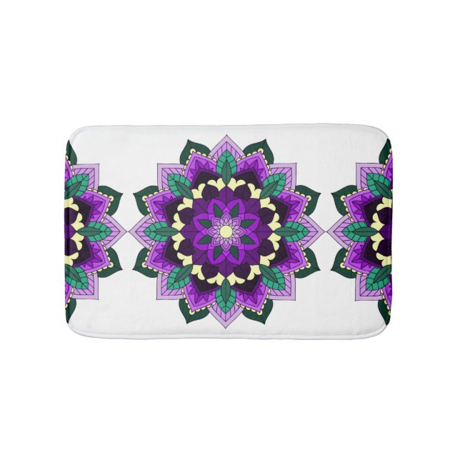 Tapis De Bain Mandala Pattern 02 in purple (Devant)