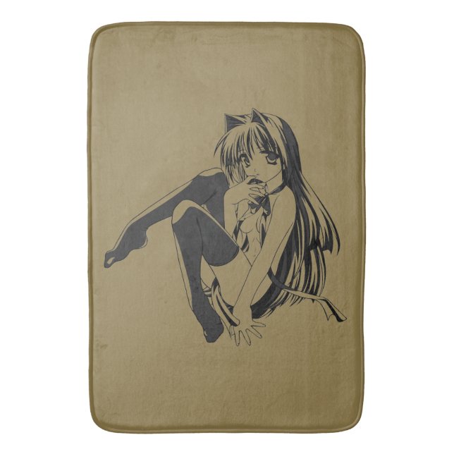 Tapis De Bain Manga, Neko Catgirl Furry Anime Loli Slave (devant Vertical)