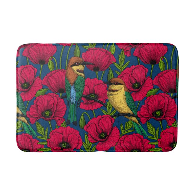 Tapis De Bain Mangeurs d'abeilles et pavots (Devant)