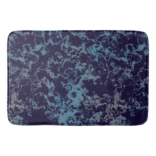 Tapis De Bain Marbre bleu abstrait (Devant)