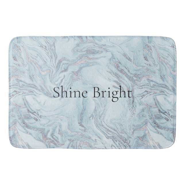 Tapis De Bain Marbre bleu Aqua Silver (Devant)