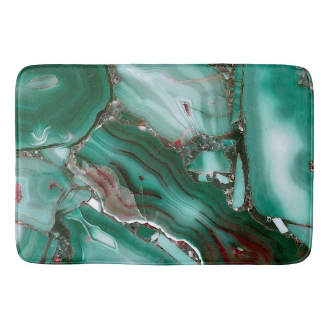 Tapis De Bain Marbre de luxe Malachite Gemstone Agate (Devant)
