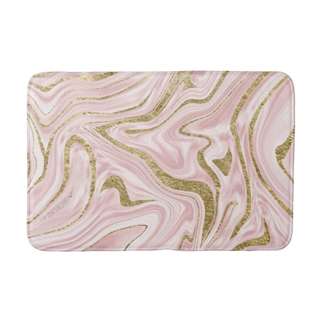 Tapis De Bain Marbre d'or rose pâle #1 (Devant)