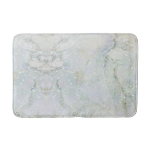 Tapis De Bain marbre glamour chic blanc gris parties scintillant