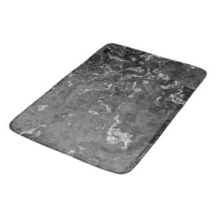 Tapis De Bain Marbre noir, blanc et gris abstrait