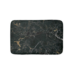 Tapis De Bain Marbre Noir Élégant : Fond Texturé