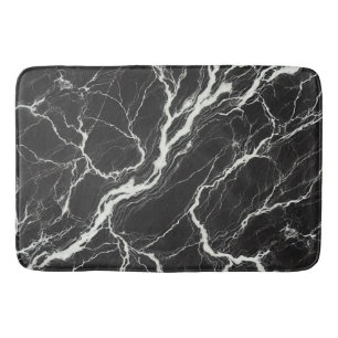 Tapis De Bain Marbre Noir et Blanc Chic Look Glamour