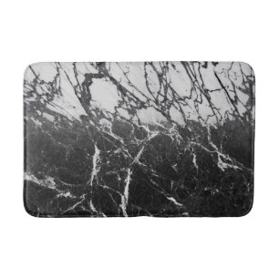 Tapis De Bain Marbre noir et blanc Moderne Glamour Tendance