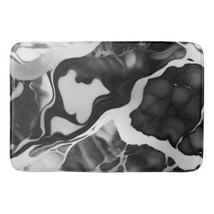 Tapis De Bain Marbre noir et blanc tendance