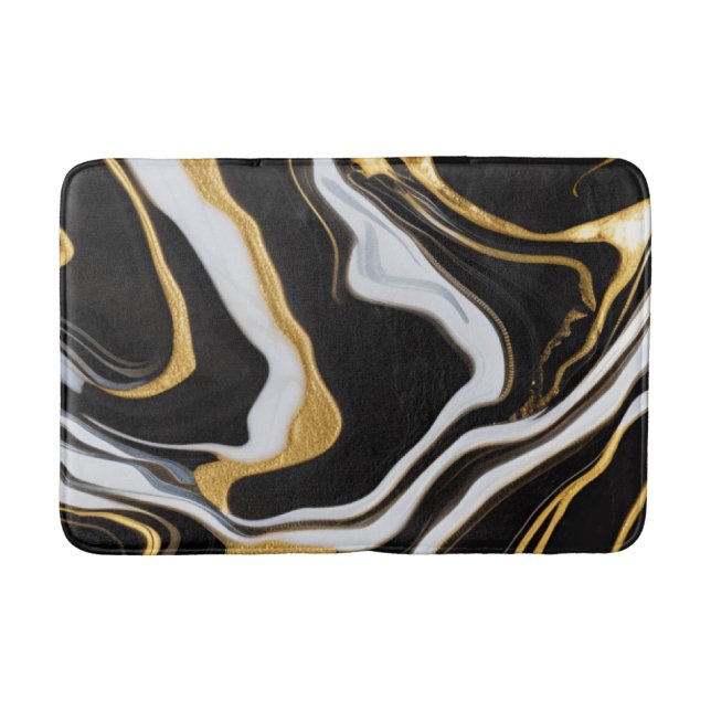 Tapis De Bain Marbre noir et or (Devant)