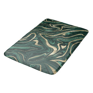 Tapis De Bain Marbre noir vert émeraude Gold #1 #décoration #a