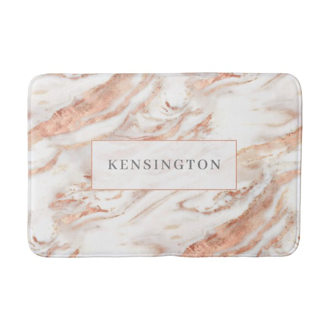 Tapis De Bain Marbre Rose or à huile Lux tendance (Devant)
