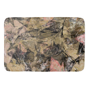 Tapis De Bain Marbre Tourbillon Abstrait Or Rose Noir Moderne