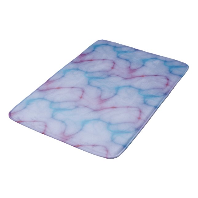 Tapis De Bain marbre violet et bleu abstrait (Angle)