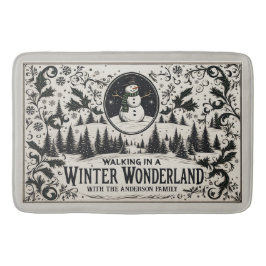 Tapis De Bain Marcher dans un Wonderland d'hiver Snowman