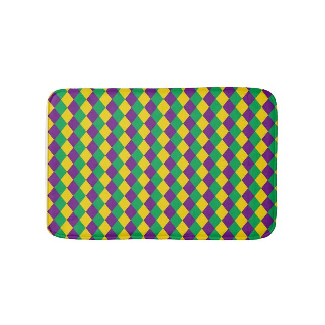 Tapis De Bain Mardi Gras Diamonds : Motif festif dynamique (Devant)