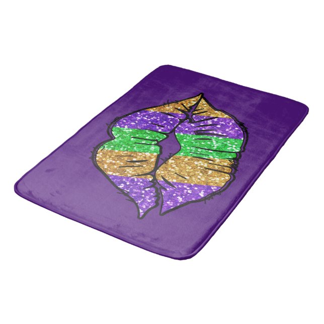 Tapis De Bain Mardi Gras Kiss Bath Mat (Angle)