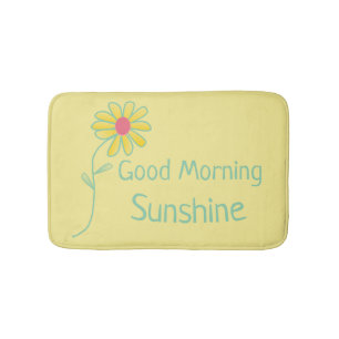 Tapis De Bain Marguerite jaune et verte "de soleil bonjour"