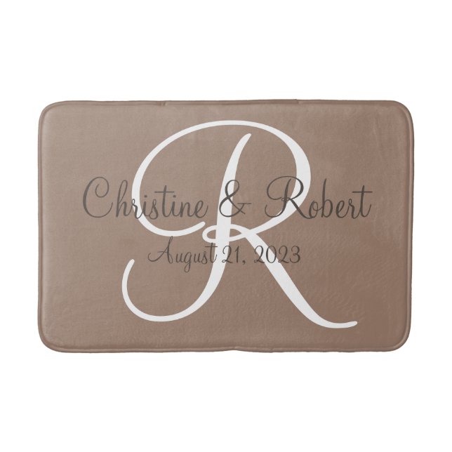 Tapis De Bain Mariage cadeau monogrammed bain mat (Devant)