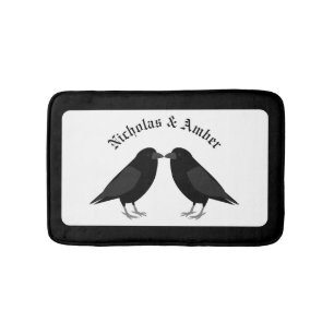 Tapis De Bain Mariage gothique Baiser Ravens Personnalisé